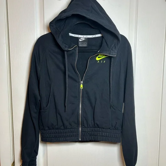 Nike Air Hooded Jacket Black Cropped XS Full Zip - Picture 8 of 8